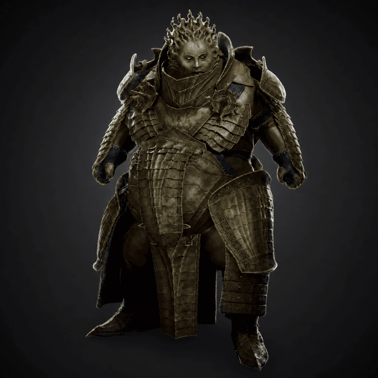 Lazlo the Justiciar shown as a front-facing full-body character render.