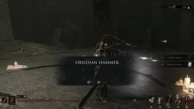 Obsidian Hammer shown after the Obsidianite Mines encounter.