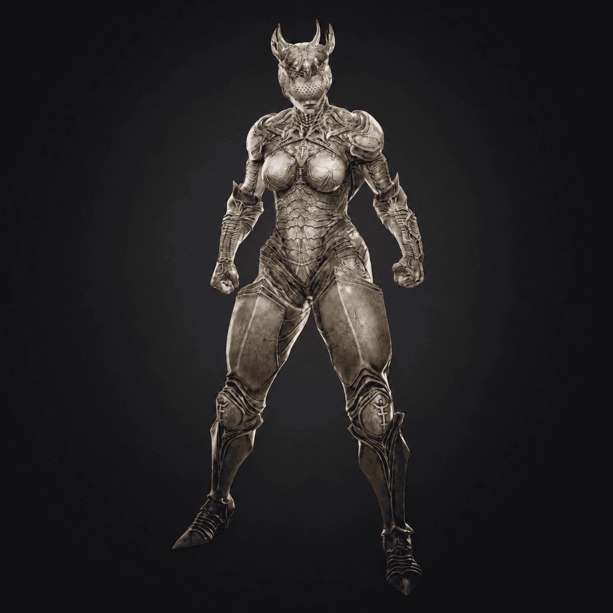 Proxima the Broodseeker shown as a front-facing full-body character render.