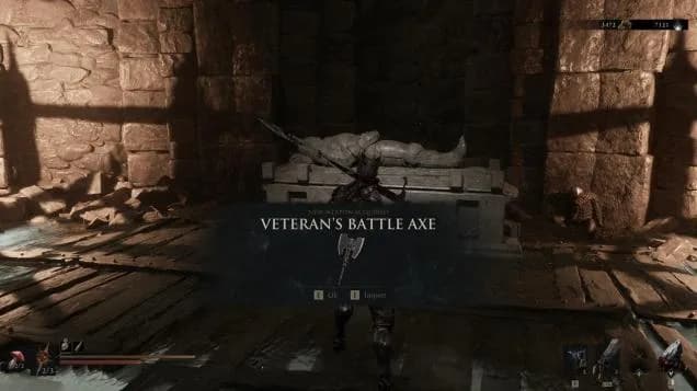 Veteran’s Battle Axe shown when collected in King’s Crypt.