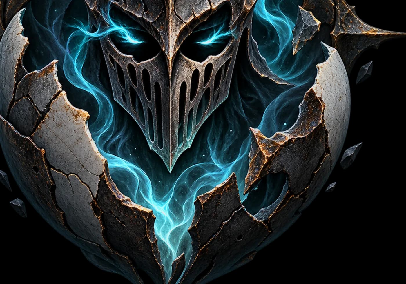 A weapon-like shape emerging from shadow